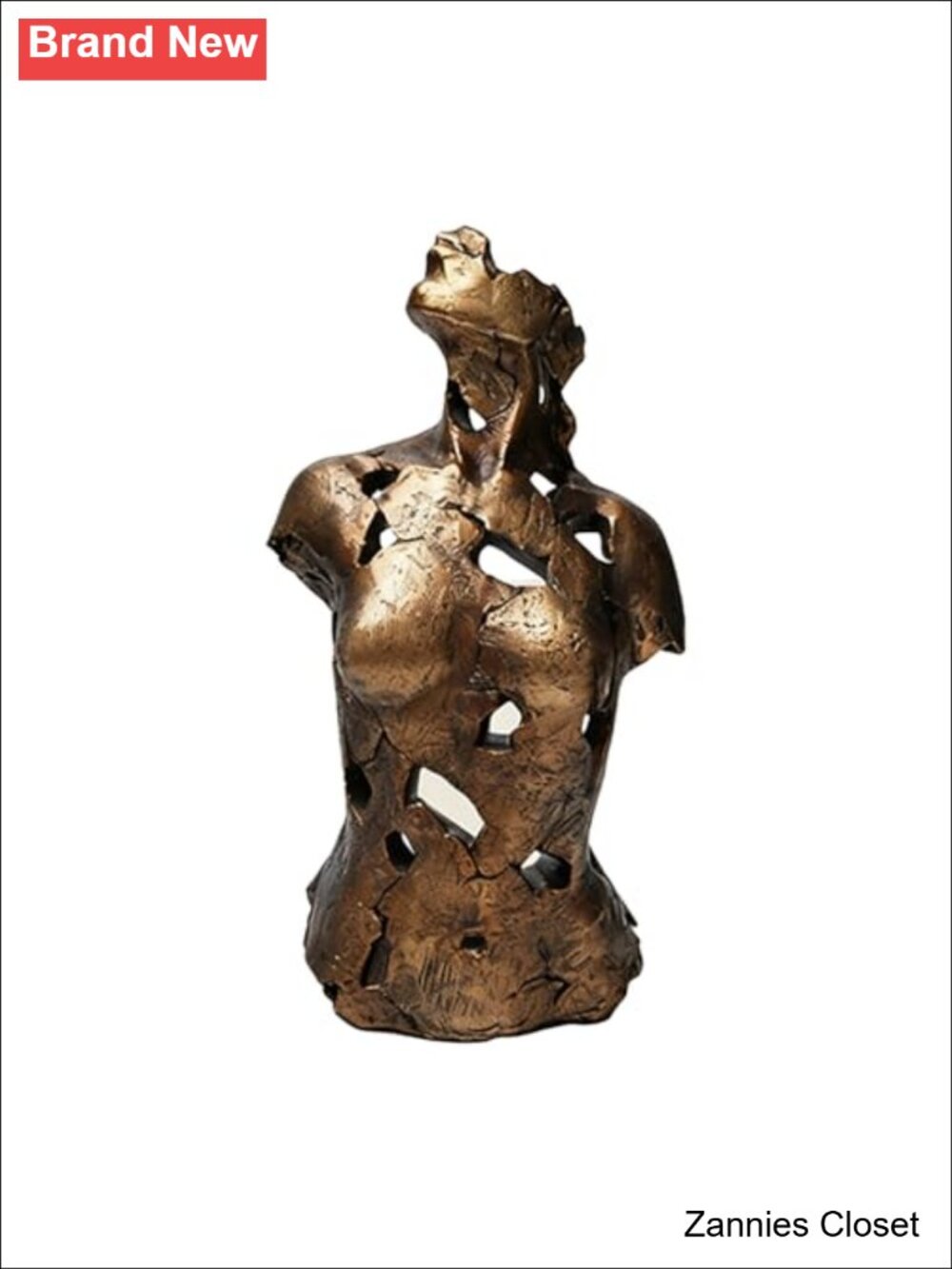 ✨Resin Female Bust Statue Abstract Bronze Finish Sculpture 16"